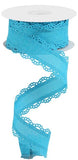 1.5"x10yd Royal Burlap Scalloped Edge, Turquoise  FF45