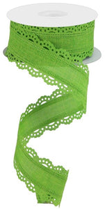 1.5"x10yd Royal Burlap Scalloped Edge, Fresh Green  MY18