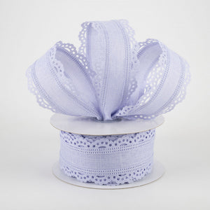 1.5"x10yd Royal Burlap Scalloped Edge, Light Lavender  FF75