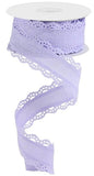 1.5"x10yd Royal Burlap Scalloped Edge, Light Lavender  FF75