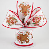 2.5"x10yd Gingerbread Man w/House, White/Brown/Red/Green  FF27
