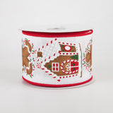 2.5"x10yd Gingerbread Man w/House, White/Brown/Red/Green  FF27