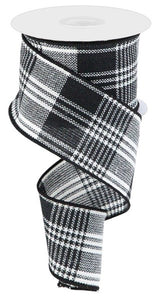 2.5"x10yd Three Stripe Rectangular Check, White/Black  J67