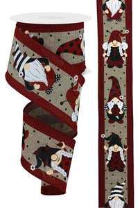 2.5"x10yd Gnomes w/Ladybugs, Light Beige/Red/White/Black  MY10