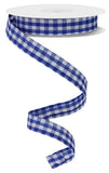 5/8"x10yd Gingham Check, Royal Blue/White  MY41 OC26