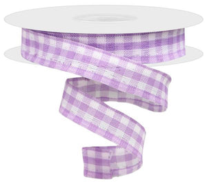 5/8"x10yd Gingham Check, Lavender/White  MY41