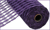 10"X10yd Poly Burlap Check Mesh, Purple - KRINGLE DESIGNS