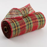 10"x10yd Plaid Poly Burlap Mesh, Red/Lime/Black/Yellow/White  SU36