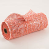 10"x10yd Two Tone Poly Burlap Mesh, Orange/White  SU36