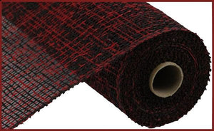 10"x10yd Two Tone Poly Burlap Mesh, Red/Black  SU36