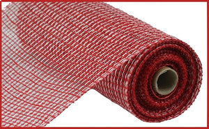 10"x10yd Multi Poly Burlap Mesh, Red/White  SU36