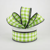 1.5"x10yd Gingham Check w/Gingham Edge, Green/Black/White  J60 B2