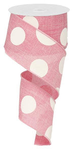 2.5"x10yd Large Multi Dots, Pink/White - KRINGLE DESIGNS