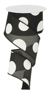 2.5"x10yd Large Multi Dots, Black/White - KRINGLE DESIGNS