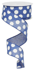 1.5"x50yd Medium Multi Dots, Royal Blue/White  WL50