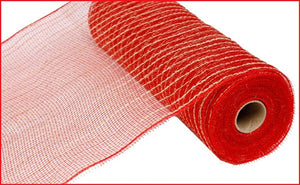 10.25"x10yd Poly/Jute Mesh, Red/Natural  SU35B