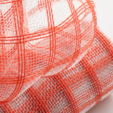 10.5"x10yd Faux Jute Check Mesh, Orange/Clear  SU35BD