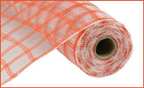 10.5"x10yd Faux Jute Check Mesh, Orange/Clear  SU35BD