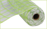10.5"x10yd Faux Jute Check Mesh, Fresh Green/Clear  SU35B