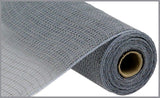 10.5"x10yd Faux Jute Check Fabric Mesh, Grey  SU35
