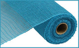 10.5"x10yd Faux Jute Check Fabric Mesh, Turquoise  SU35