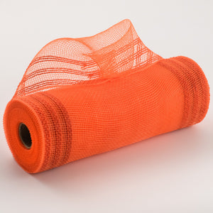 10.5"x10yd Poly/Faux Jute Border Stripe Mesh, Orange/Orange  SU35