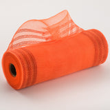 10.5"x10yd Poly/Faux Jute Border Stripe Mesh, Orange/Orange  SU35