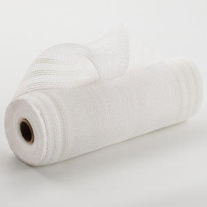 10.5"x10yd Poly/Faux Jute Border Stripe Mesh, White/White  SU35