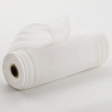 10.5"x10yd Poly/Faux Jute Border Stripe Mesh, White/White  SU35