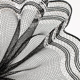 10.5"x10yd Poly/Faux Jute Border Stripe Mesh, Black/White  SU35