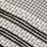10.5"x10yd Poly/Faux Jute Border Stripe Mesh, Black/White  SU35