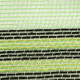 10.5"x10yd Poly/Faux Jute Border Stripe Mesh, Lime/Black/Fresh Green  SU35