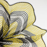 10.5"x10yd Poly/Faux Jute Border Stripe Mesh, Yellow/Black/White  SU35