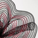 10.5"x10yd Poly/Faux Jute Border Stripe Mesh, Black/Red  SU35