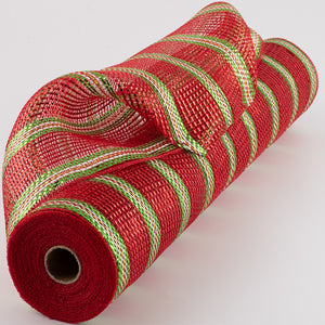 21"x10yd Polypropylene/Laser Foil Mesh, Red/Lime Green/Gold/White  SU36