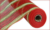 21"x10yd Polypropylene/Laser Foil Mesh, Red/Lime Green/Gold/White  SU36