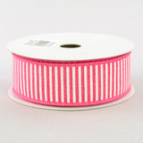 1.5"X10yd Horizontal Stripes On Royal, Hot Pink/White - KRINGLE DESIGNS