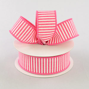 1.5"X10yd Horizontal Stripes On Royal, Hot Pink/White - KRINGLE DESIGNS
